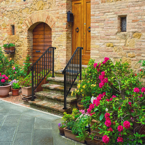 Matte Black Outdoor 3 Level Iron Handrail