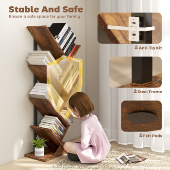 Modern Bookshelf and Storage Cabinet – Multi-Tier Shelving Unit for Living Room, Bedroom, or Office
