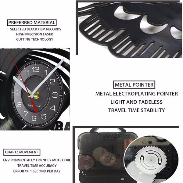 Vinyl Wall Clock Silent Battery Operated Fantasy Animation Theme Kid's Clock Home Kitchen Bedroom Decor Birthday Christmas Valentine Day Creative Gift for Women Friends and Family.