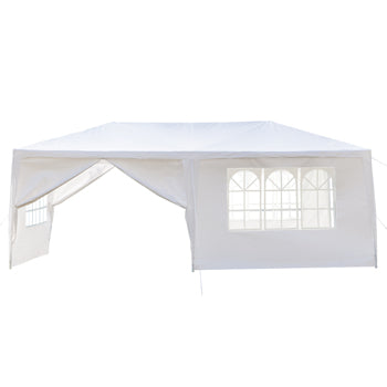 10'x20' Outdoor Party Tent with 6 Removable Sidewalls, Waterproof Canopy Patio Wedding Gazebo, White