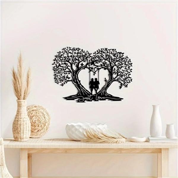 Love Tree Metal Wall Art Decor Wall Hanging for Home Living room Bedroom