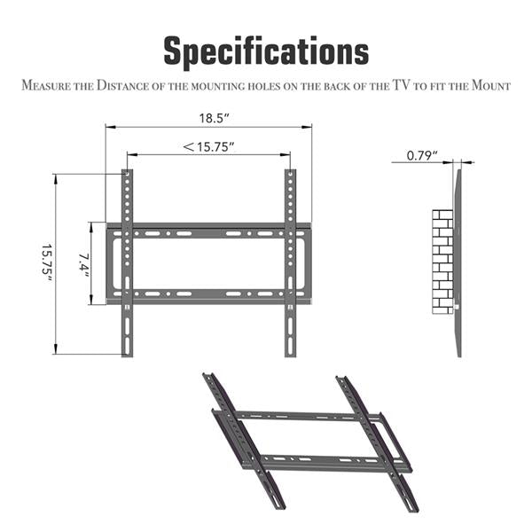 26-55" Wall Mount Bracket TV Mount TMW4040 with Sprit Bubble