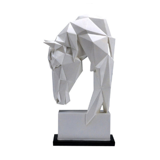Horse Head Ornaments Animal Resin Home Decoration Nordic Geometric Origami Crafts Furnishings Living Room Desk Decor Statuette