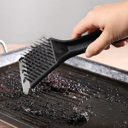 Portable Stainless Steel BBQ Cleaning Brush with Ergonomic Handle  BBQ Cleaner Brush for Grill Camping Parties