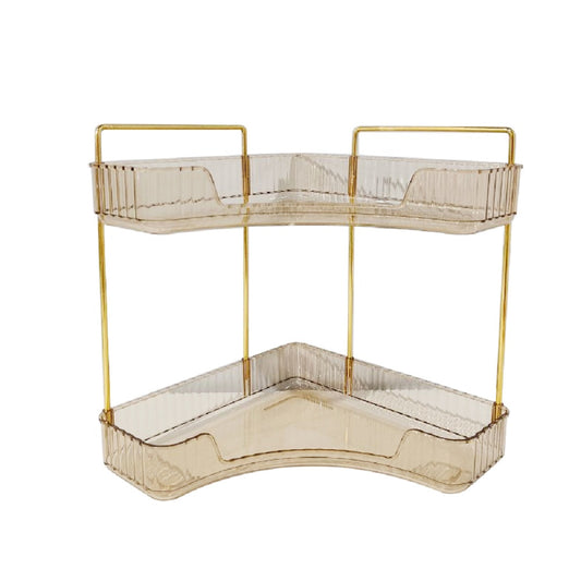 Make up Organizer, Kosmetik Organizer, Beauty Organizer, Hautpflege Organizer für Bad Schminktisch (2 Schichten, Bernstein)
