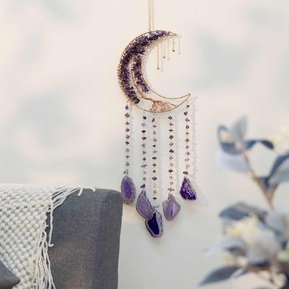Handmade wall decor,natural gem agate Wall Hangings Room Garden Decor