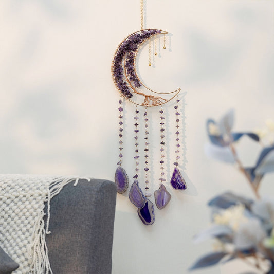 Handmade wall decor,natural gem agate Wall Hangings Room Garden Decor
