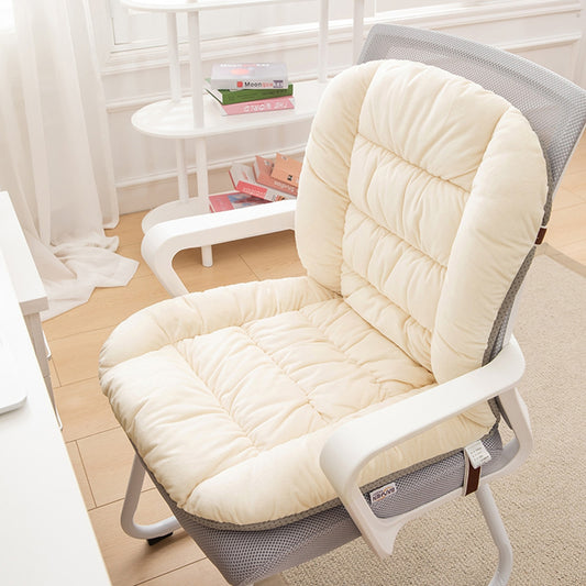 Desk Chair Cushion, Plush With Ties Dorm Chair Cushion,one Piece Chair Cushions For Dorm Desk Chair,Rocking Chair Cushion For Sit Long Time Student And Office Worker(White)