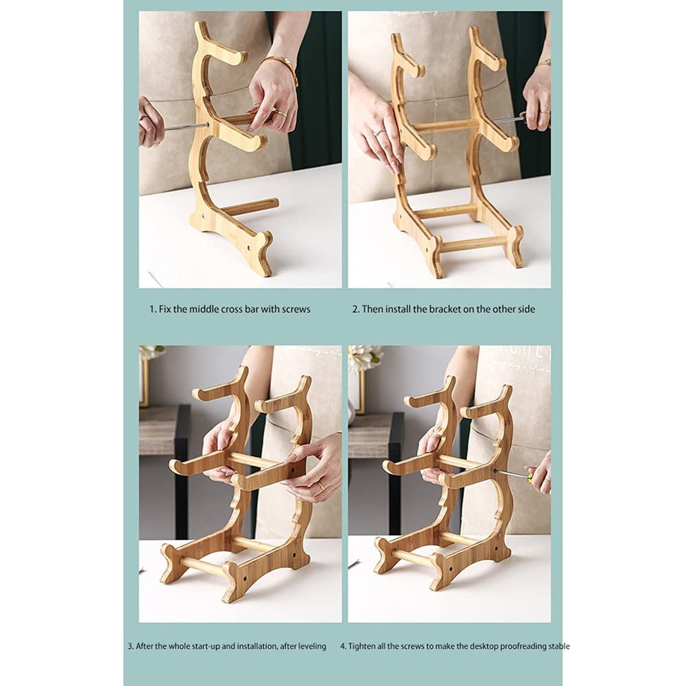 3 Tiers Fruit Plate with Wood Holder Snacks Plate Rack Party Food Serving Display Tray Green