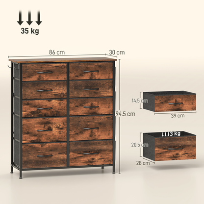 Wood Storage Chest of Drawers