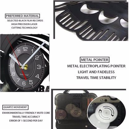 Vinyl Wall Clock Silent Battery Operated Fantasy Animation Theme Kid's Clock Home Kitchen Bedroom Decor Birthday Christmas Valentine Day Creative Gift for Women Friends and Family.