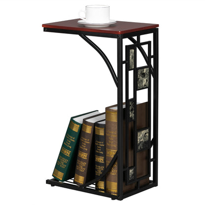 Iron Side Table Coffee Table Brown